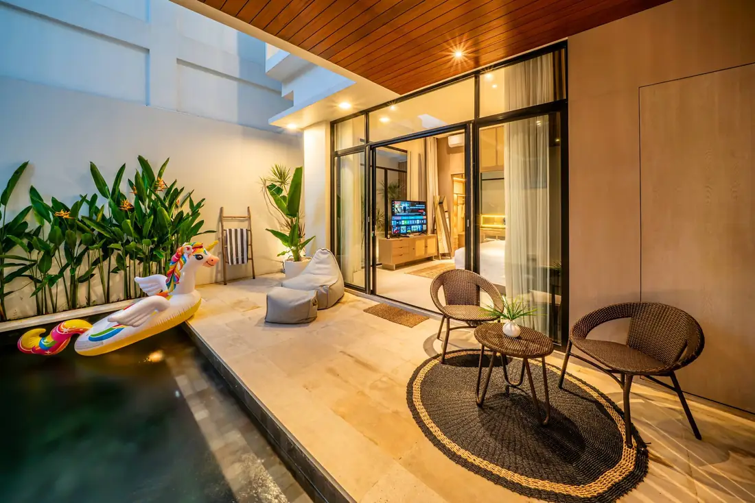 Pool and seating